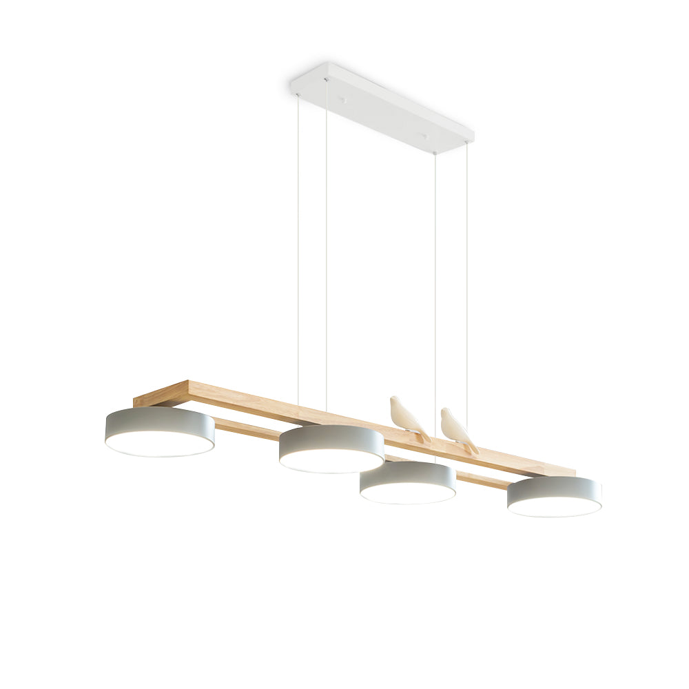 Pendant Light Wood Frame 40.2 in Indoor Ceiling Chandelier 48W LED 1400 Lumen Decorative Dining Room Living Room Lighting | Thomler