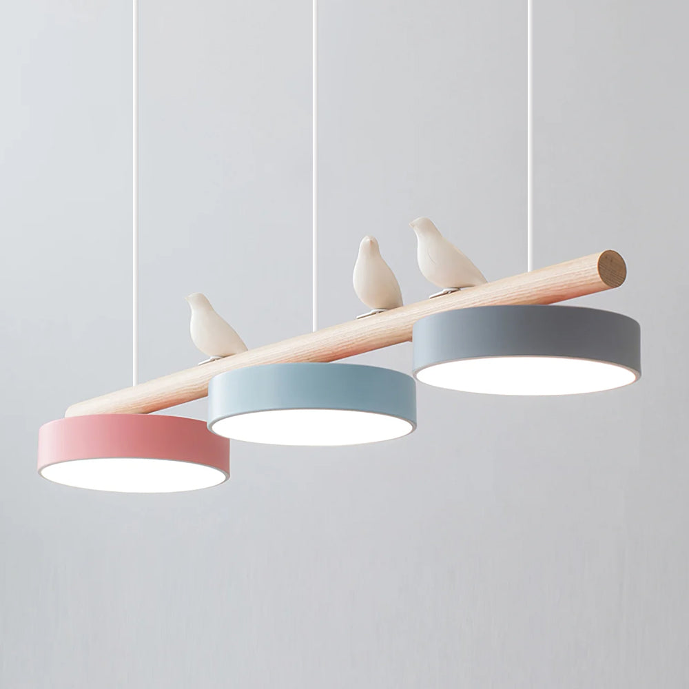 Pendant Light Metal Wood Resin 31.4 in Adjustable Indoor Ceiling Lamp | Thomler