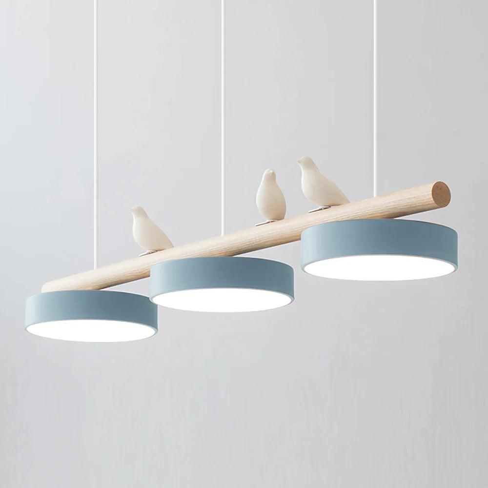 Pendant Light Metal Wood Resin 31.4 in Adjustable Indoor Ceiling Lamp | Thomler