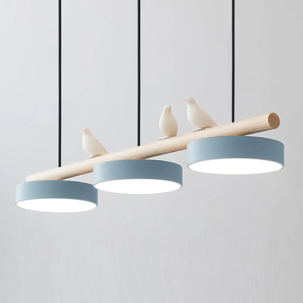 Pendant Light Metal Wood Resin 31.4 in Adjustable Indoor Ceiling Lamp | Thomler