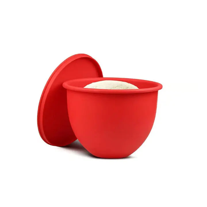 Silicone Baking Insert Food Safe 24.0 cm Red Dough Mixing Splash Guard With Lid Bread Baking Bowl Liner | Thomler