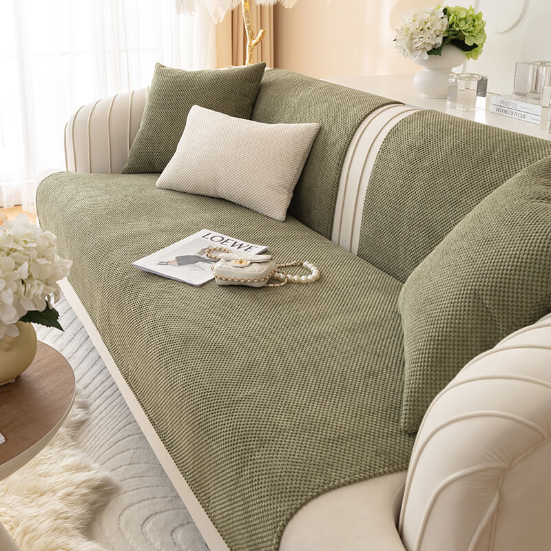 Plush Furniture Cushion Cover with Non-Slip Grip for Couch and Chair Protection | Thomler