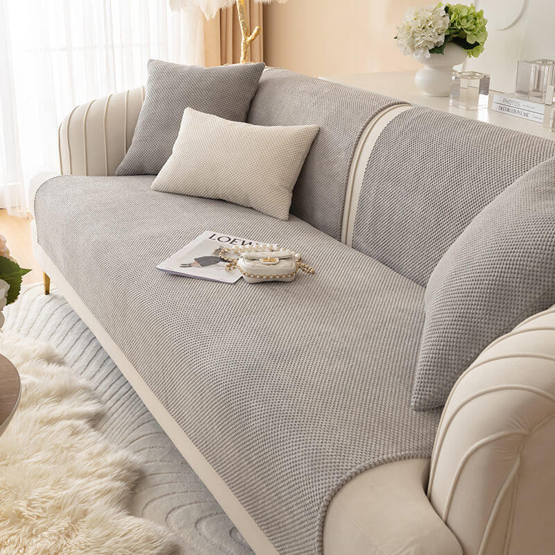 Plush Furniture Cushion Cover with Non-Slip Grip for Couch and Chair Protection | Thomler