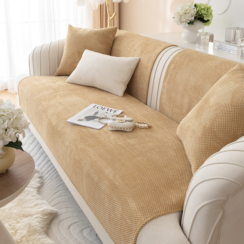 Plush Furniture Cushion Cover with Non-Slip Grip for Couch and Chair Protection | Thomler