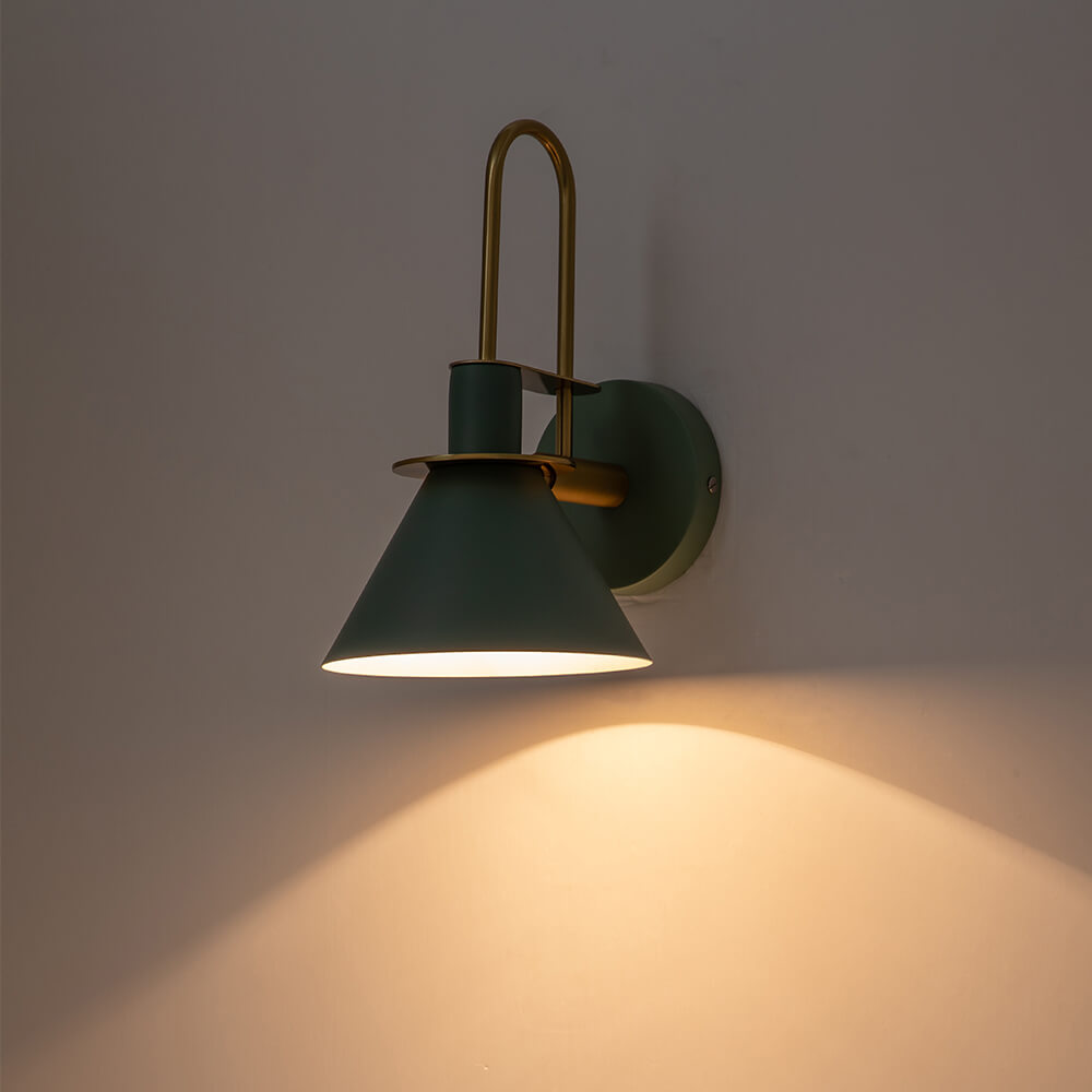 Wall Lamp Metal 31.0 cm Black Green White Brass Bedroom Hallway Mid Century Gooseneck Reading Light | Thomler