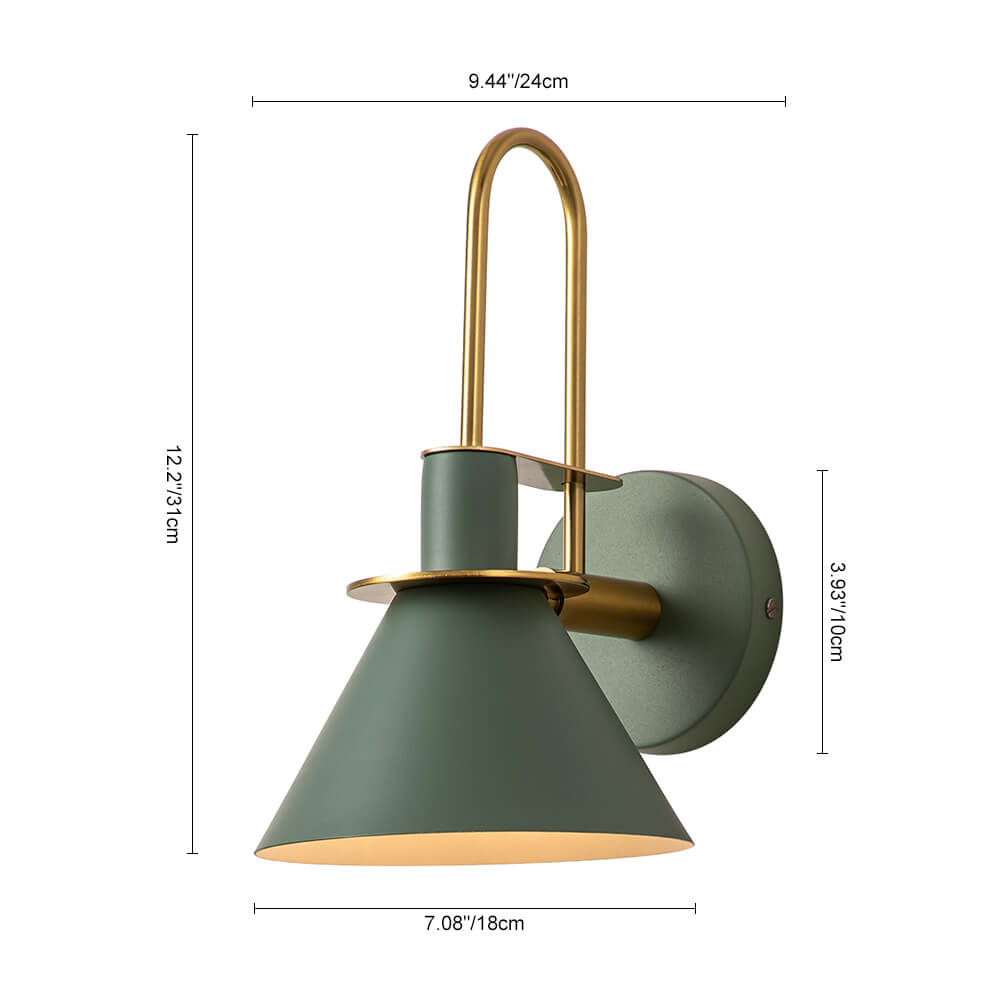 Wall Lamp Metal 31.0 cm Black Green White Brass Bedroom Hallway Mid Century Gooseneck Reading Light | Thomler