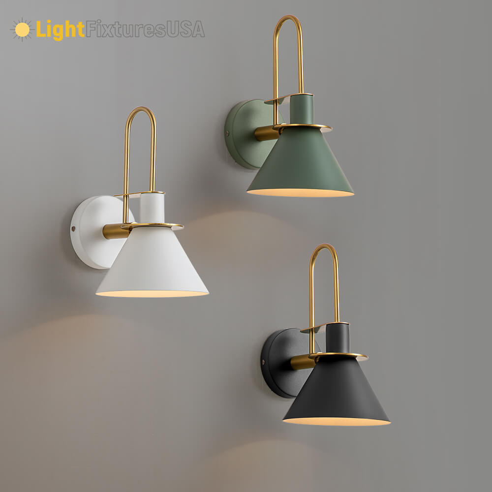Wall Lamp Metal 31.0 cm Black Green White Brass Bedroom Hallway Mid Century Gooseneck Reading Light | Thomler