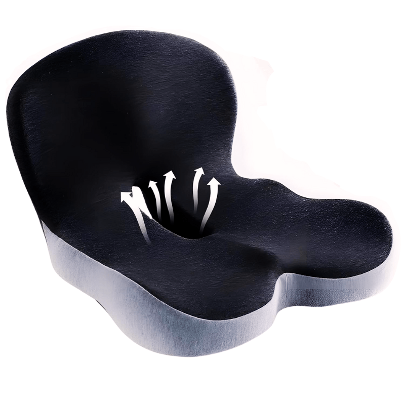 Memory Foam Seat Cushion for Office Chair, Car & Home | Non-Slip Base | Pressure Relief Support for Tailbone, Back & Hips | Portable Everyda | Thomler