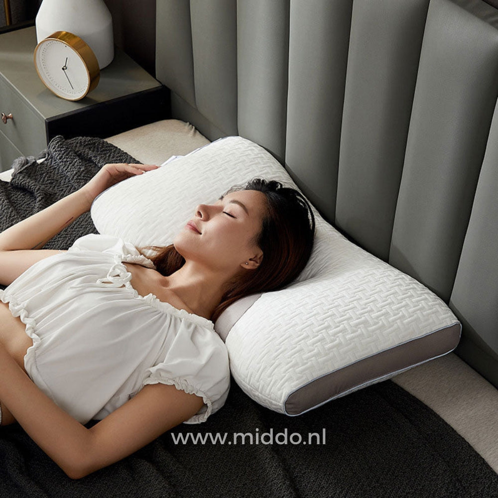 Cervical Support Pillow for Back & Side Sleepers with 2 Free Velvet Covers | Thomler