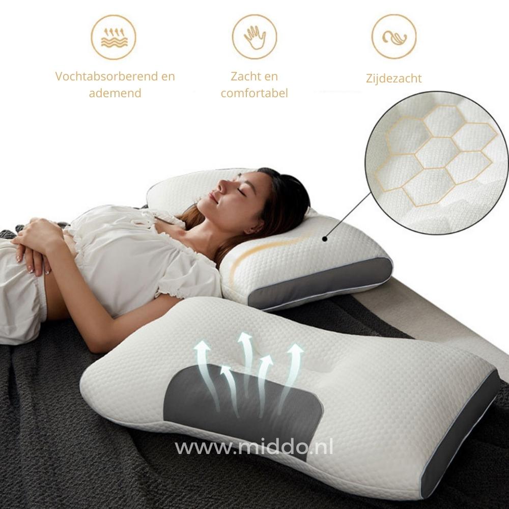 Cervical Support Pillow for Back & Side Sleepers with 2 Free Velvet Covers | Thomler
