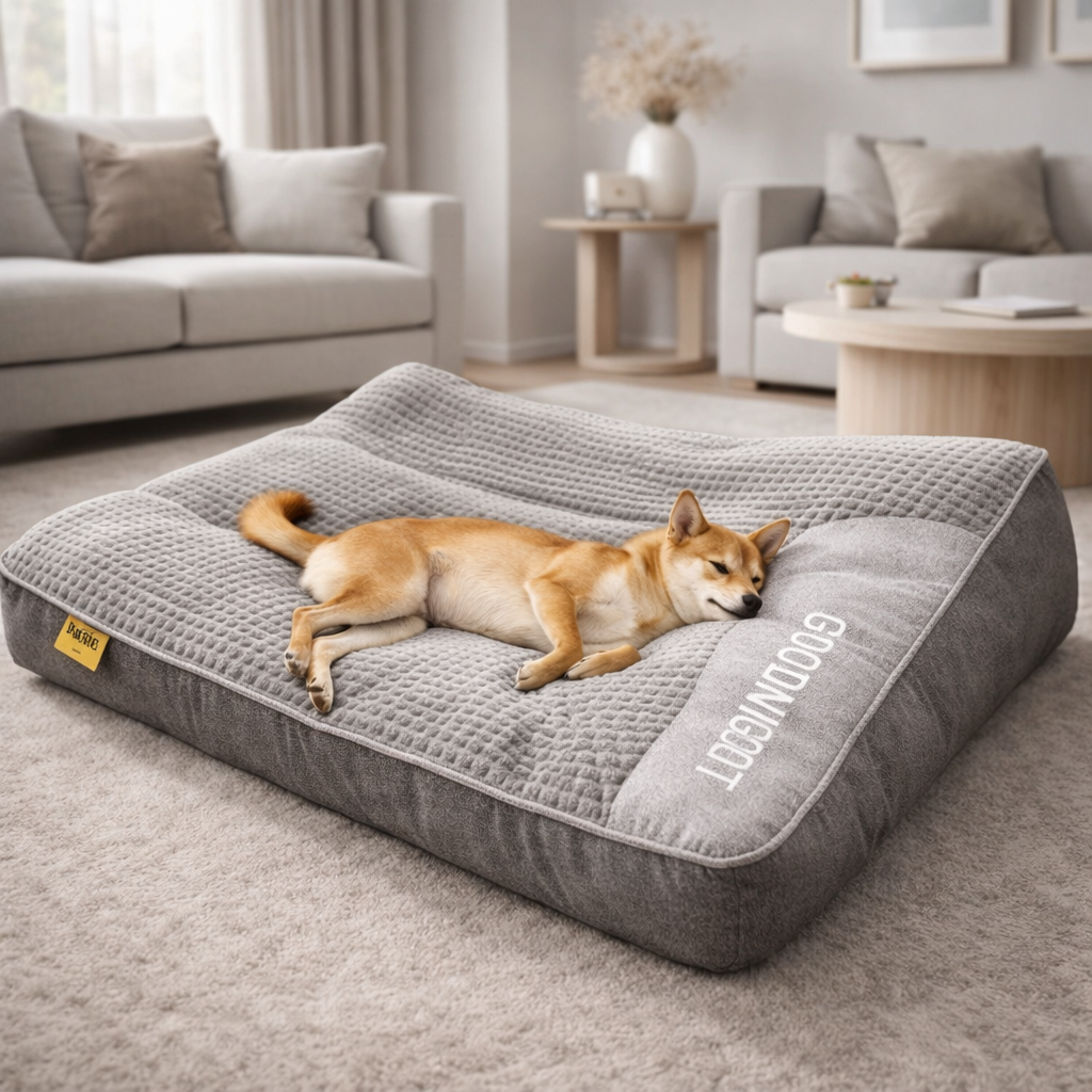 Memory Foam Dog Bed with Raised Pillow for Large Dogs – Joint Support Pet Cushion for Senior Dogs and Big Breeds | Thomler