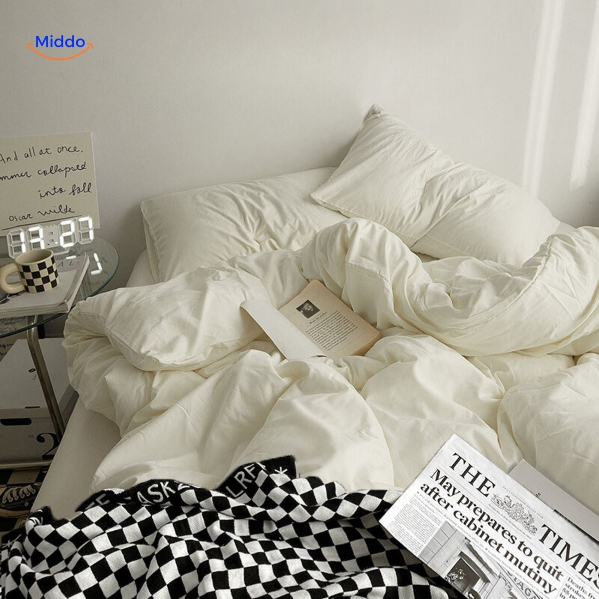Premium Washed Cotton Dorm Bedding Set – Breathable, Ultra-Soft & All-Season Comfort for Twin & Full Beds | Thomler