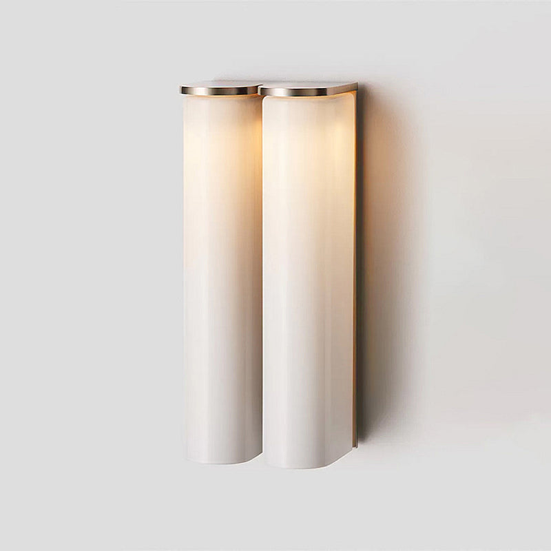 Glass Wall Sconce 2-Light Modern LED Fixture with Metal Frame for Bedroom Living Room Hallway | Thomler