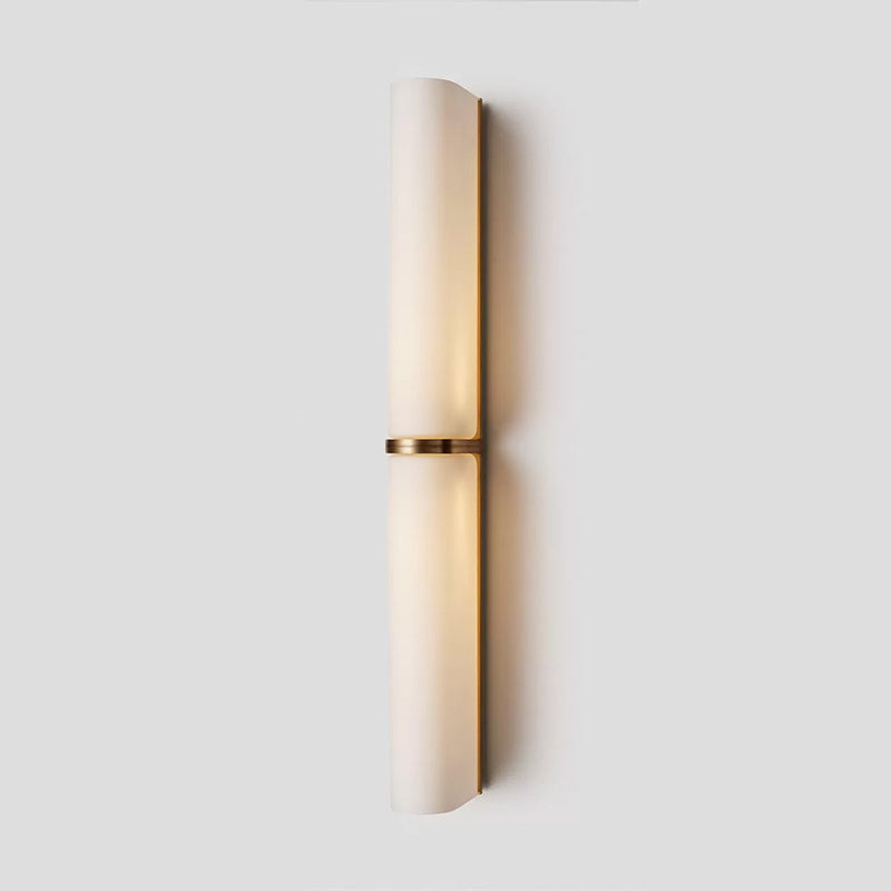Glass Wall Sconce 2-Light Modern LED Fixture with Metal Frame for Bedroom Living Room Hallway | Thomler