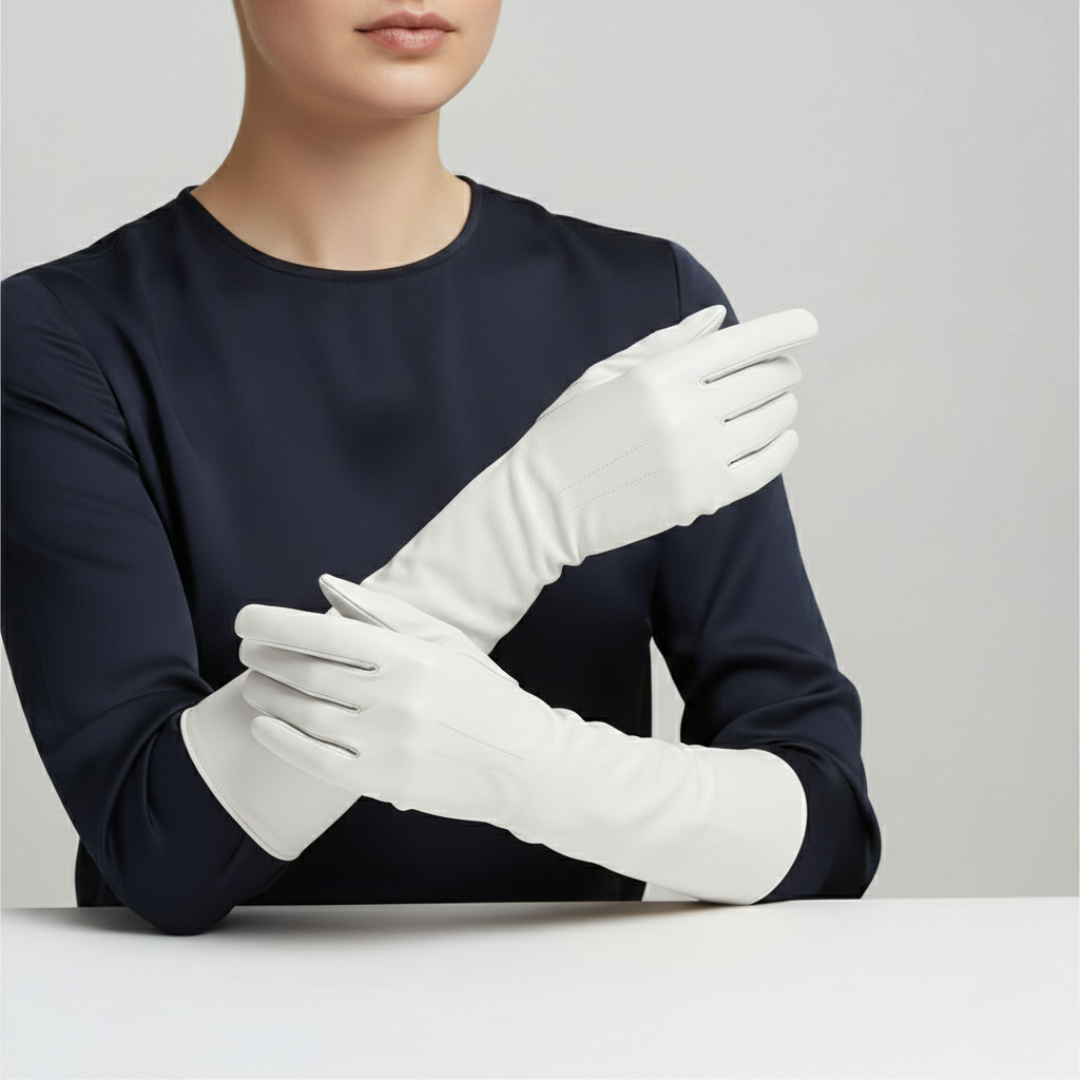 Extended Arm Gloves – Faux Leather Winter Gloves for Women – Elbow-Length Cold Weather Handwear with Insulated Lining – Formal & Casual | Thomler