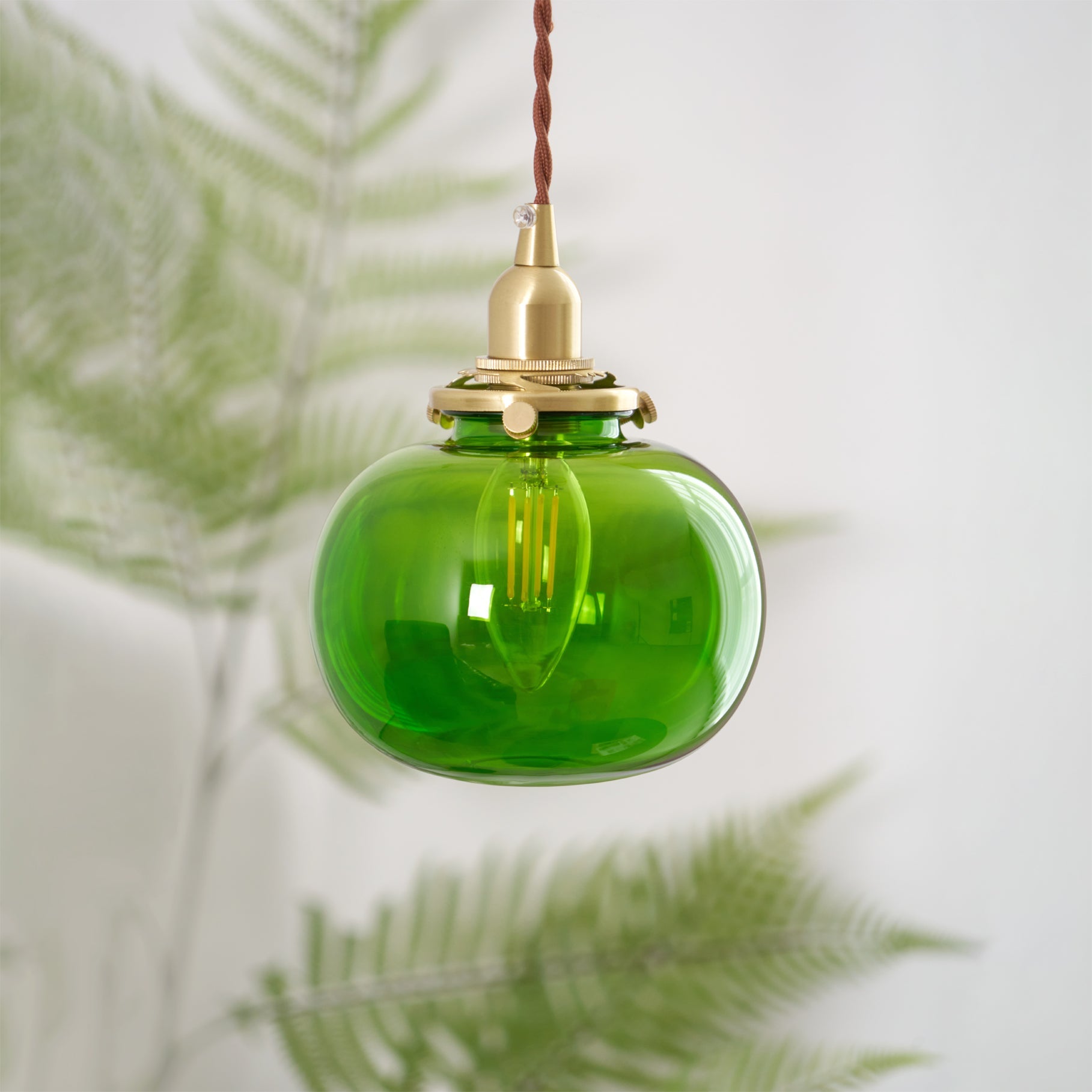 Pendant Light Glass 5.1 in Adjustable Living Room Bedroom Bathroom Hanging Ceiling Lamp Retro Style | Thomler