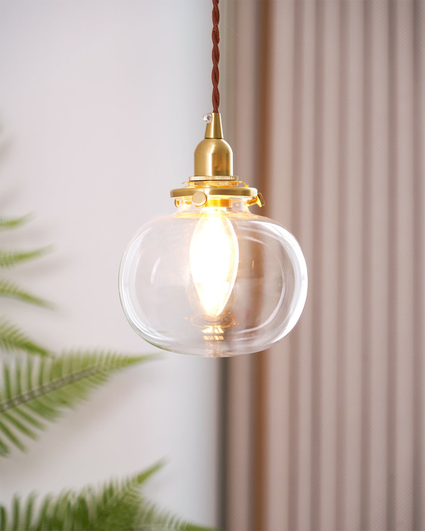 Pendant Light Glass 5.1 in Adjustable Living Room Bedroom Bathroom Hanging Ceiling Lamp Retro Style | Thomler