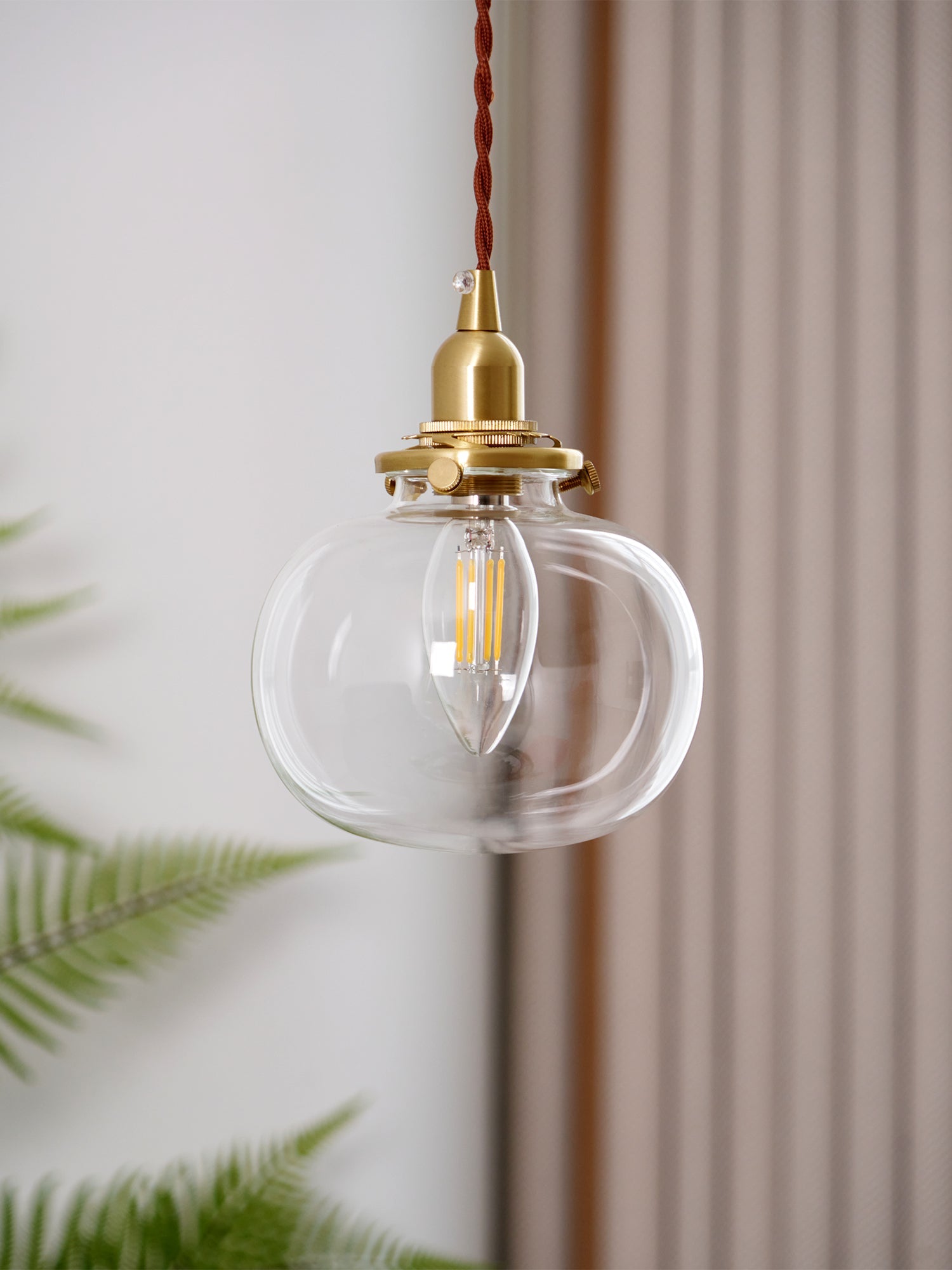 Pendant Light Glass 5.1 in Adjustable Living Room Bedroom Bathroom Hanging Ceiling Lamp Retro Style | Thomler