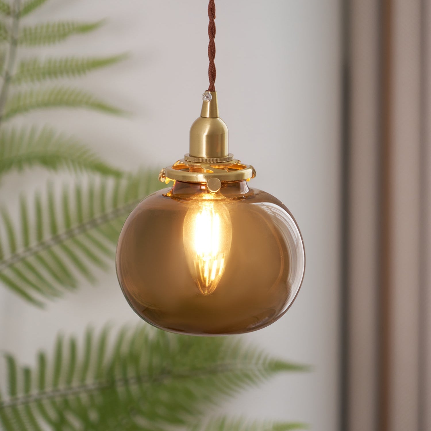 Pendant Light Glass 5.1 in Adjustable Living Room Bedroom Bathroom Hanging Ceiling Lamp Retro Style | Thomler