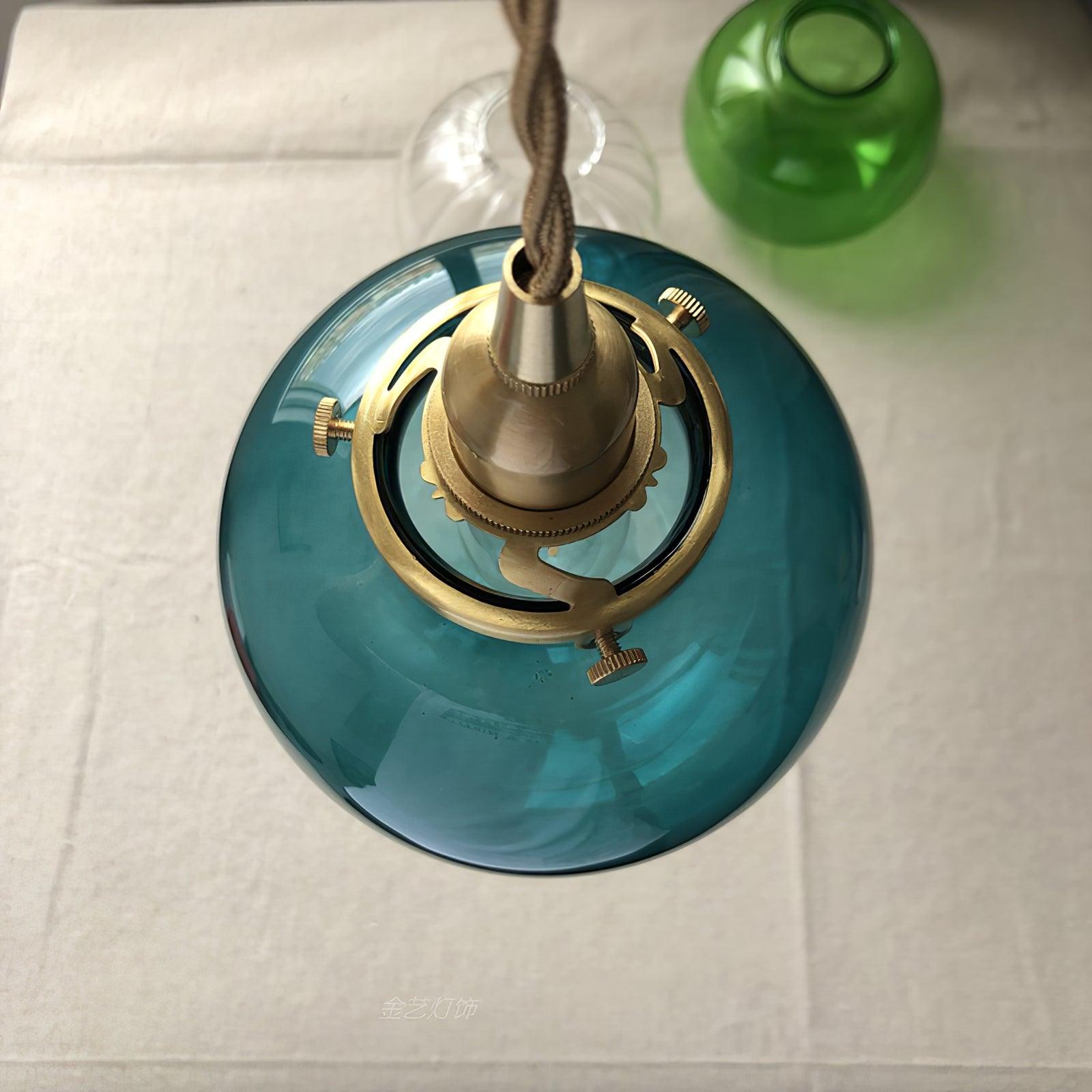 Pendant Light Glass 5.1 in Adjustable Living Room Bedroom Bathroom Hanging Ceiling Lamp Retro Style | Thomler