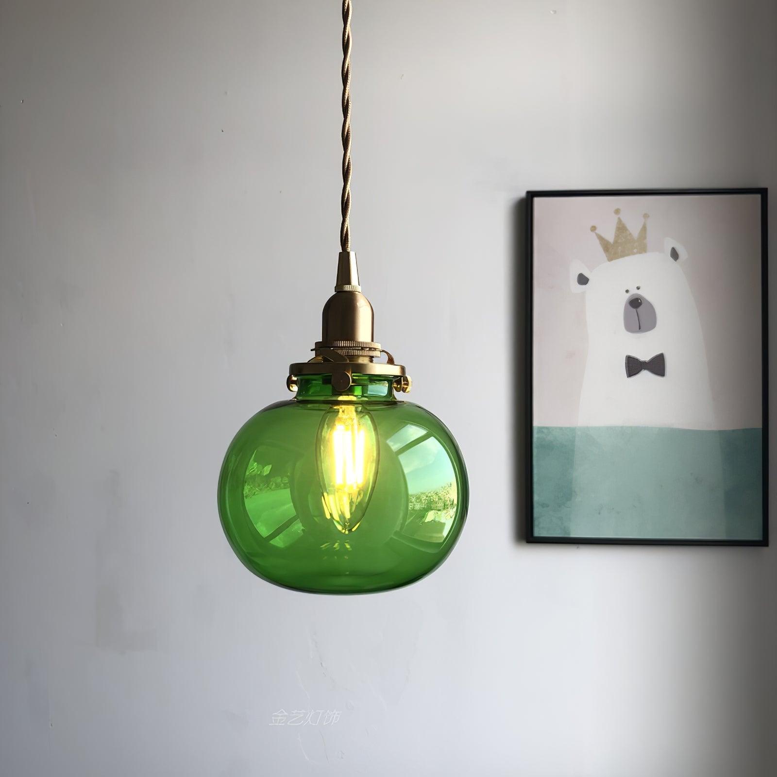 Pendant Light Glass 5.1 in Adjustable Living Room Bedroom Bathroom Hanging Ceiling Lamp Retro Style | Thomler
