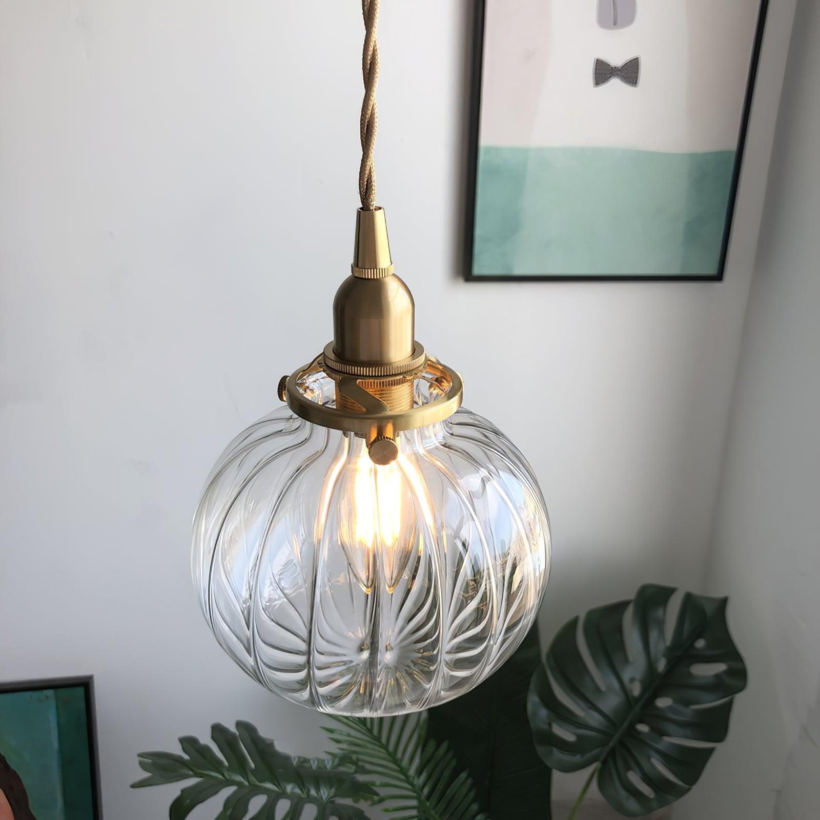 Pendant Light Glass 5.1 in Adjustable Living Room Bedroom Bathroom Hanging Ceiling Lamp Retro Style | Thomler