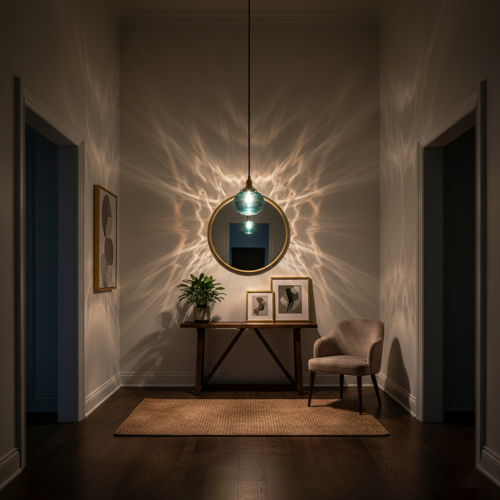 Pendant Light Glass 5.1 in Adjustable Living Room Bedroom Bathroom Hanging Ceiling Lamp Retro Style | Thomler