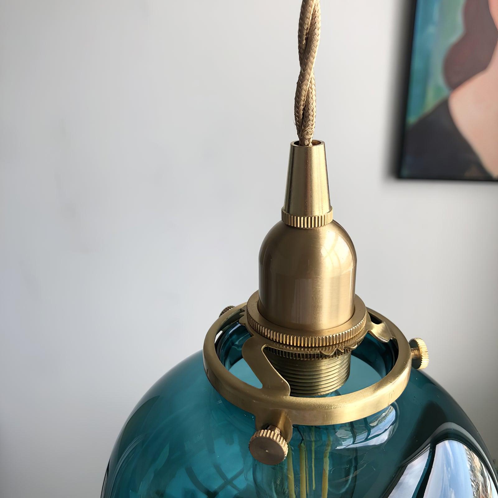 Pendant Light Glass 5.1 in Adjustable Living Room Bedroom Bathroom Hanging Ceiling Lamp Retro Style | Thomler