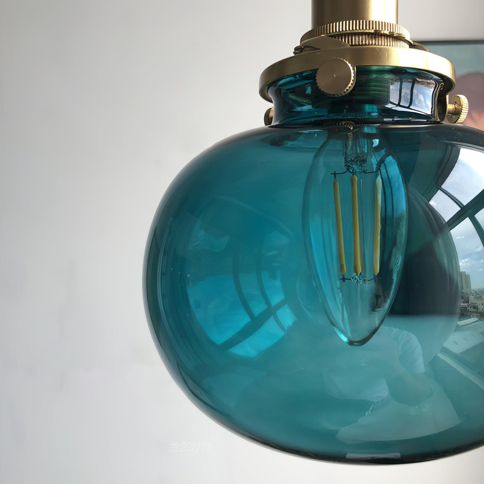 Pendant Light Glass 5.1 in Adjustable Living Room Bedroom Bathroom Hanging Ceiling Lamp Retro Style | Thomler