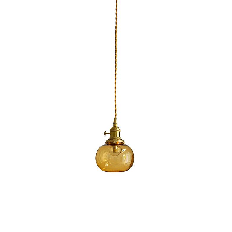 Pendant Light Glass 5.1 in Adjustable Living Room Bedroom Bathroom Hanging Ceiling Lamp Retro Style | Thomler
