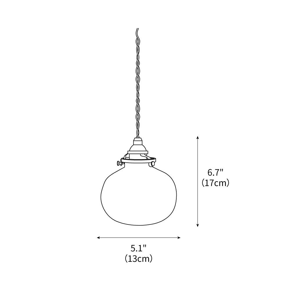 Pendant Light Glass 5.1 in Adjustable Living Room Bedroom Bathroom Hanging Ceiling Lamp Retro Style | Thomler