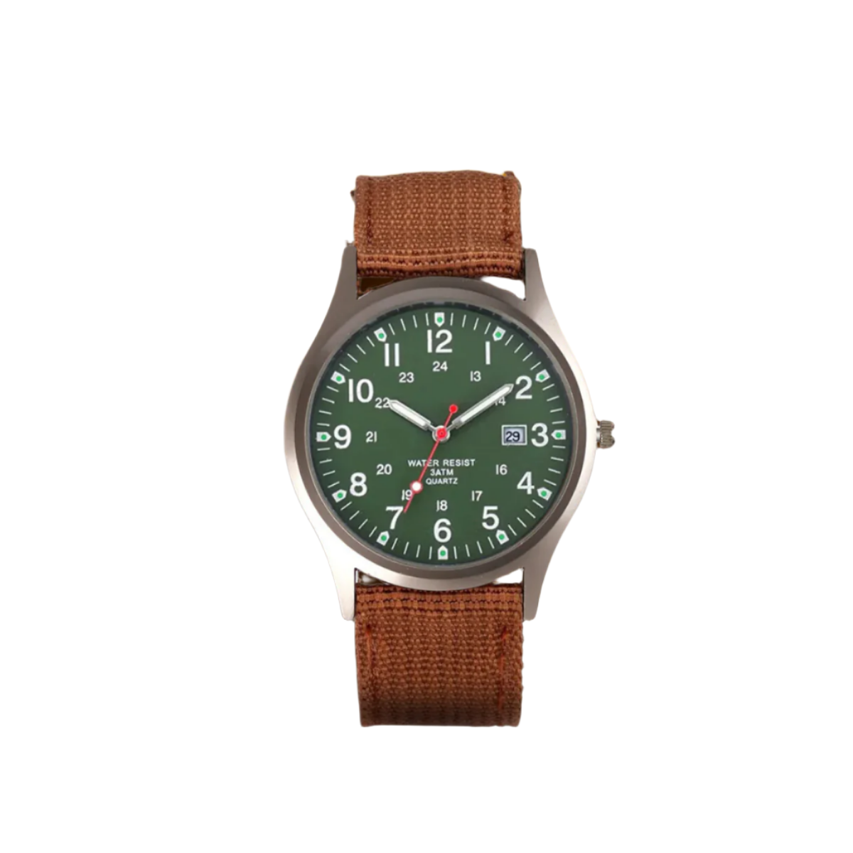 Military-Style Field Watch with Canvas Band and Date Window for Men | Thomler