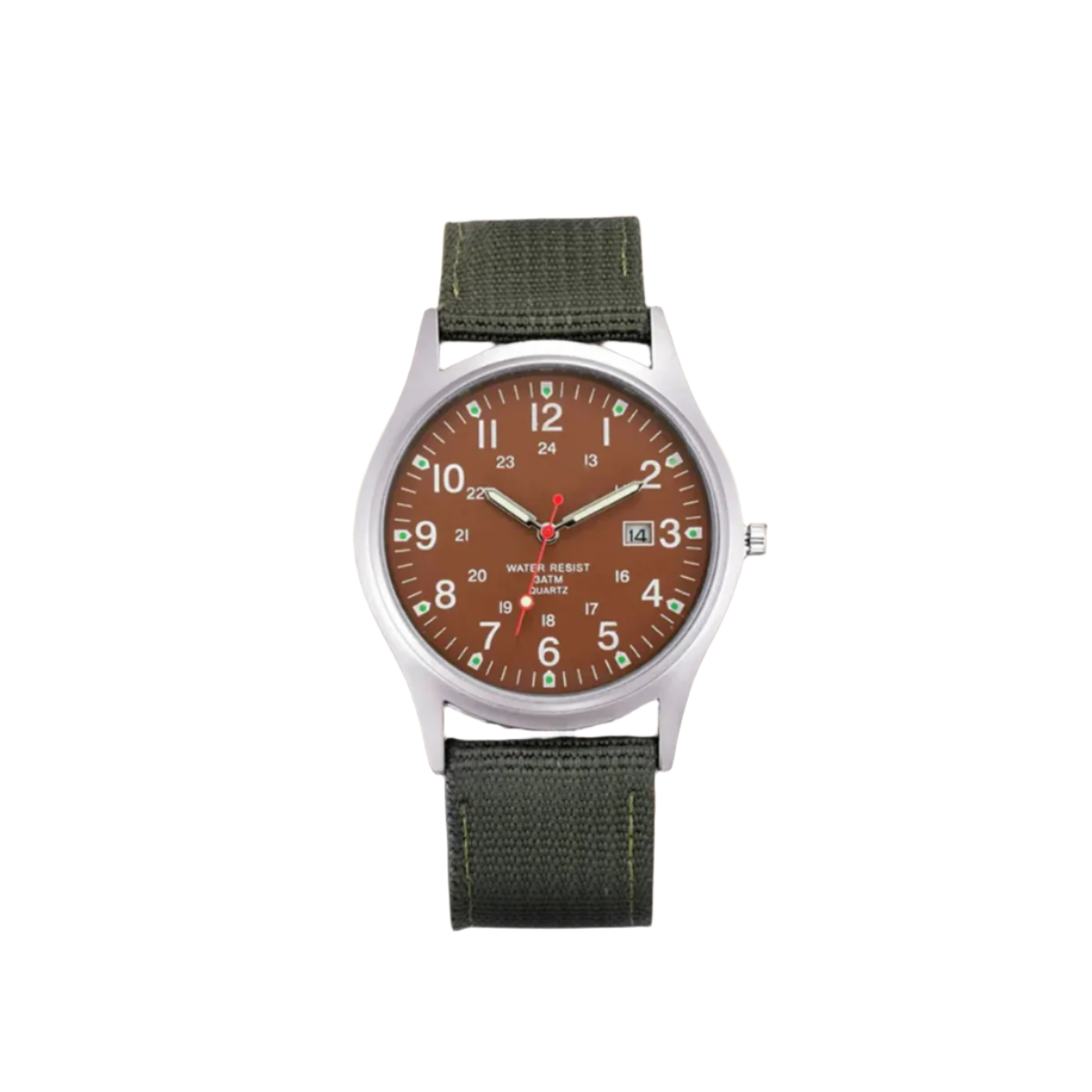 Military-Style Field Watch with Canvas Band and Date Window for Men | Thomler