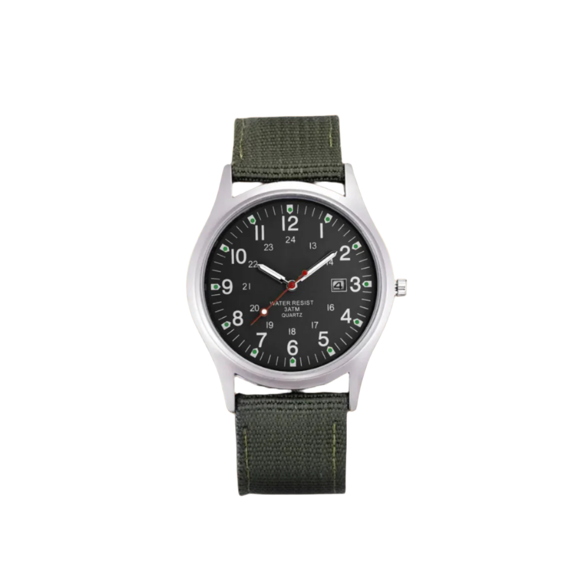 Military-Style Field Watch with Canvas Band and Date Window for Men | Thomler
