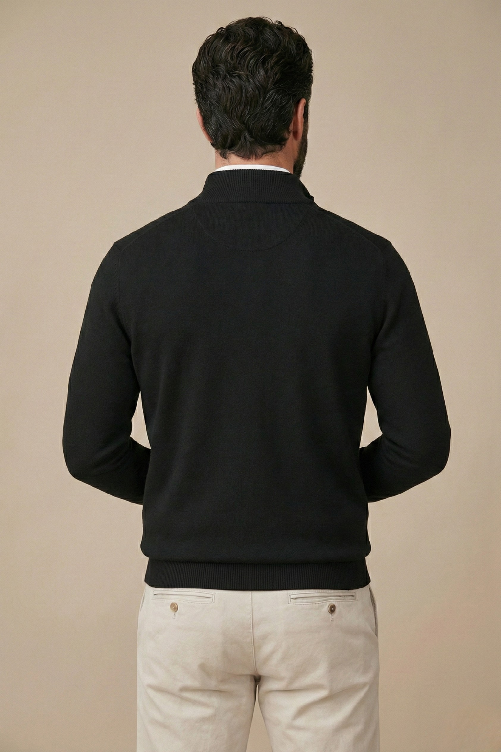 Men's Quarter-Zip Pullover with Mock Neck and Textured Trim – Layering Essential for Work or Weekend | Thomler