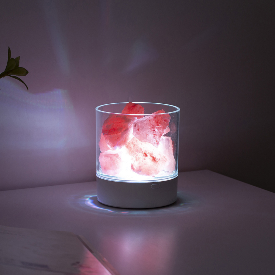 Salt Lamp Glass 9.0 cm Warm Ambient Bedroom Night Light Touch Control Dimmable USB Powered Colour Changing Mood Lamp | Thomler