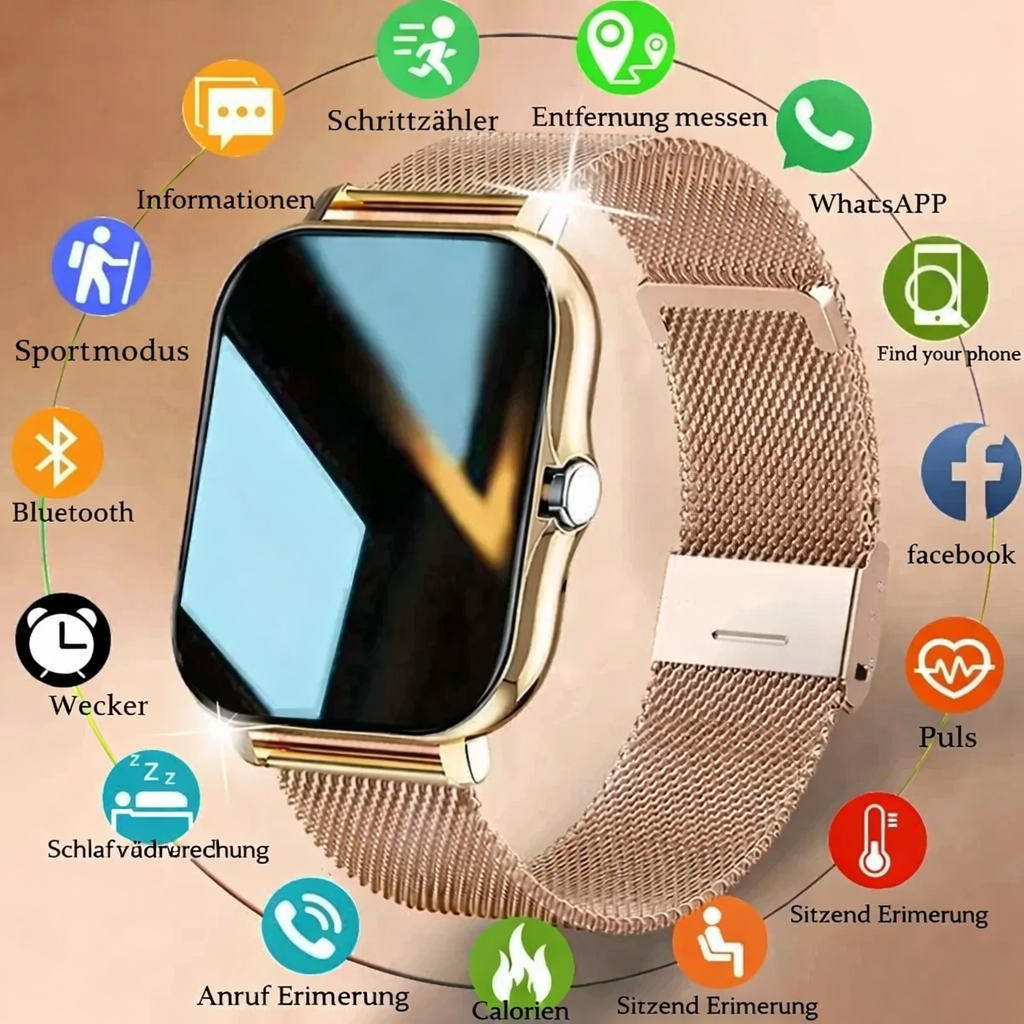 Fitness Tracker Smartwatch with Heart Rate Monitor, Blood Oxygen, Sleep Tracking & Waterproof Design for iOS & Android | Thomler
