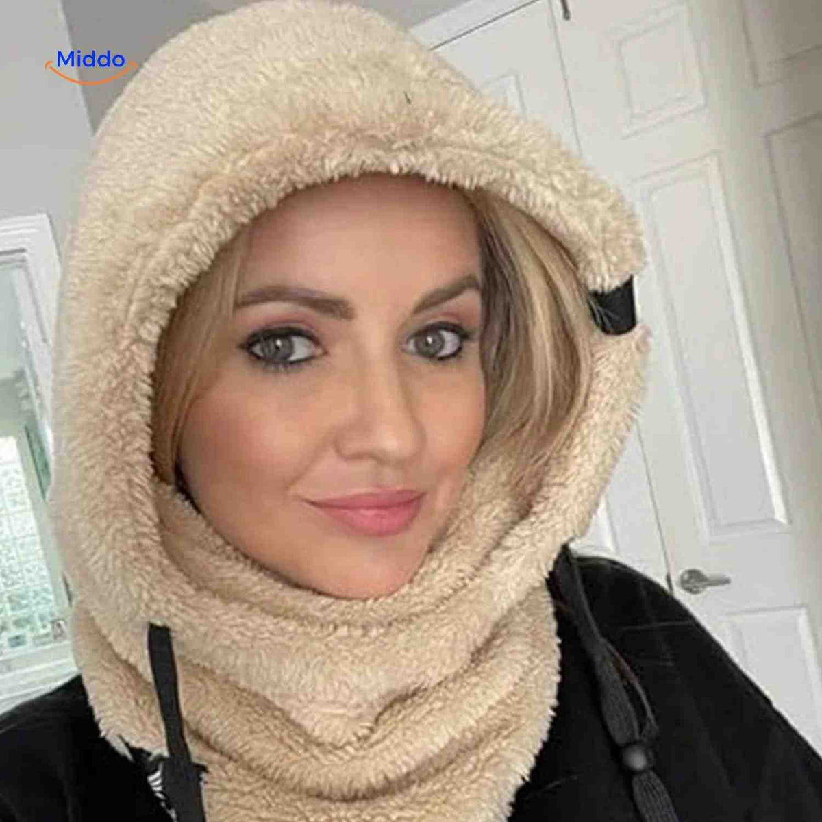 Fleece-Lined Winter Hood with Face Coverage & Adjustable Neck Warmer for Cold Weather Activities | Thomler