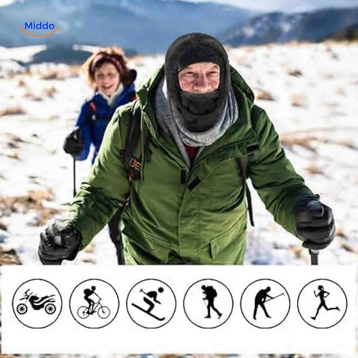 Fleece-Lined Winter Hood with Face Coverage & Adjustable Neck Warmer for Cold Weather Activities | Thomler