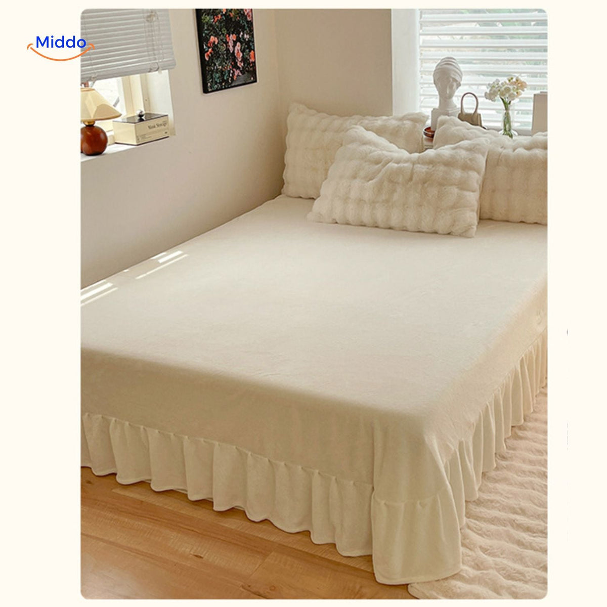 Faux Rabbit Fur 4-Piece Bedding Set – Ultra-Soft Plush Duvet Cover, Sheet & Pillowcases for Year-Round Cozy Warmth | Thomler