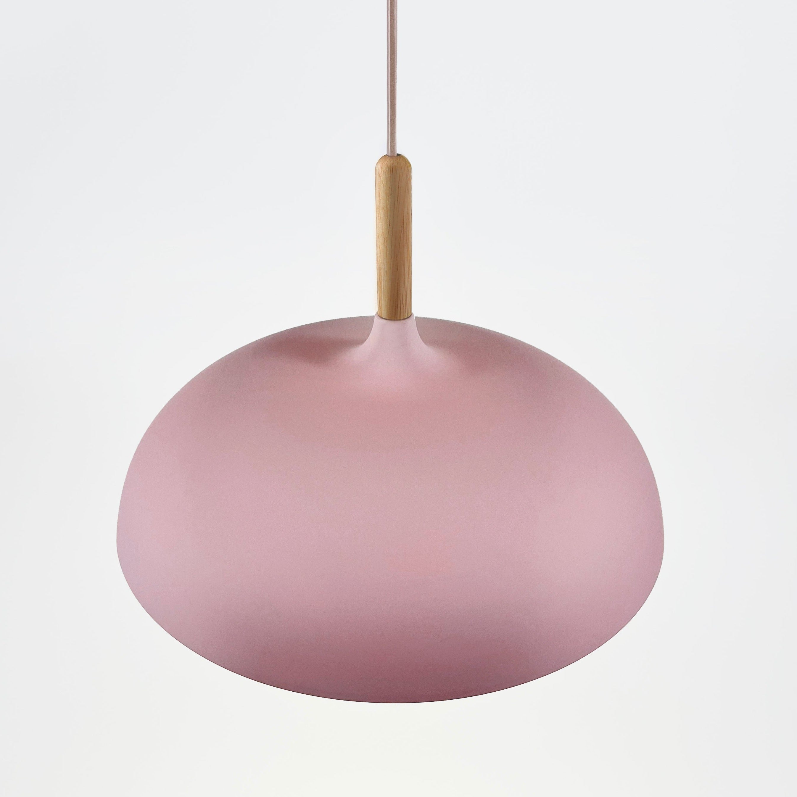 Pendant Light Aluminium Wood 35.0 cm Pastel Dining Room Kitchen Island Hanging Ceiling Lamp E27 Retro Dome Globe | Thomler