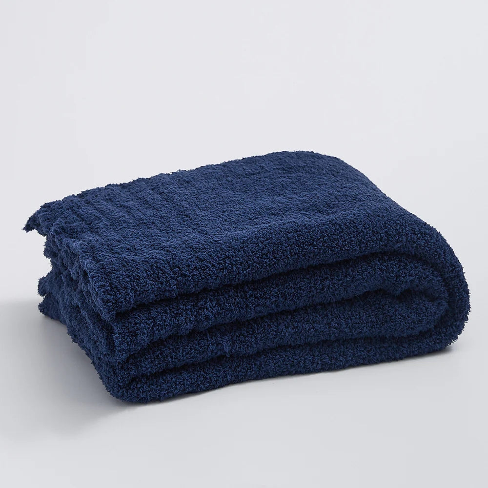 Microfiber Knit Throw Blanket – Solid Color Cozy Layer for Couch, Bed & Chair | Thomler