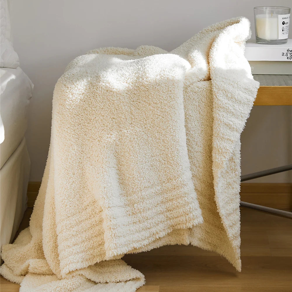 Microfiber Knit Throw Blanket – Solid Color Cozy Layer for Couch, Bed & Chair | Thomler