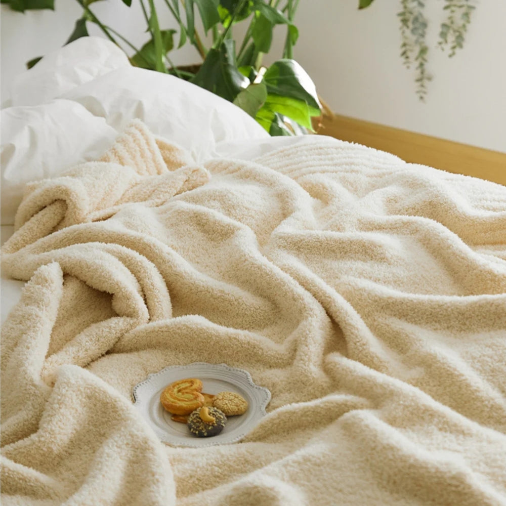 Microfiber Knit Throw Blanket – Solid Color Cozy Layer for Couch, Bed & Chair | Thomler