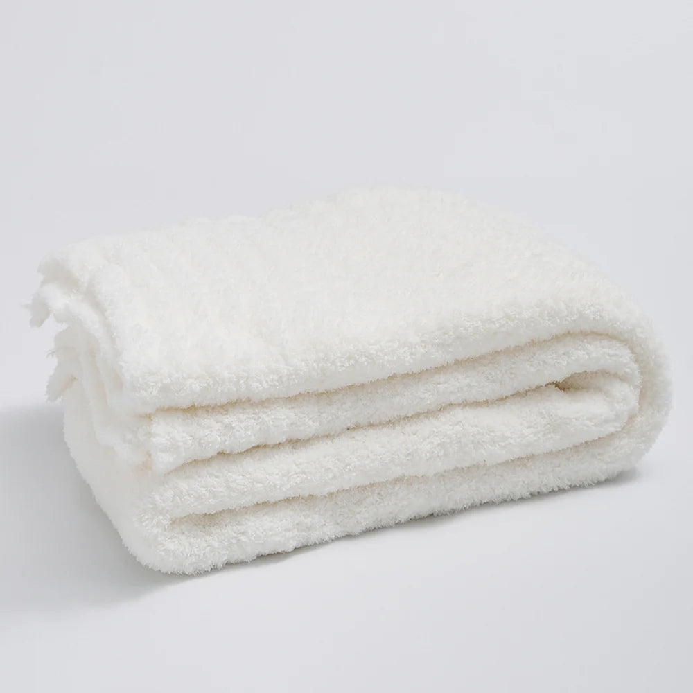 Microfiber Knit Throw Blanket – Solid Color Cozy Layer for Couch, Bed & Chair | Thomler