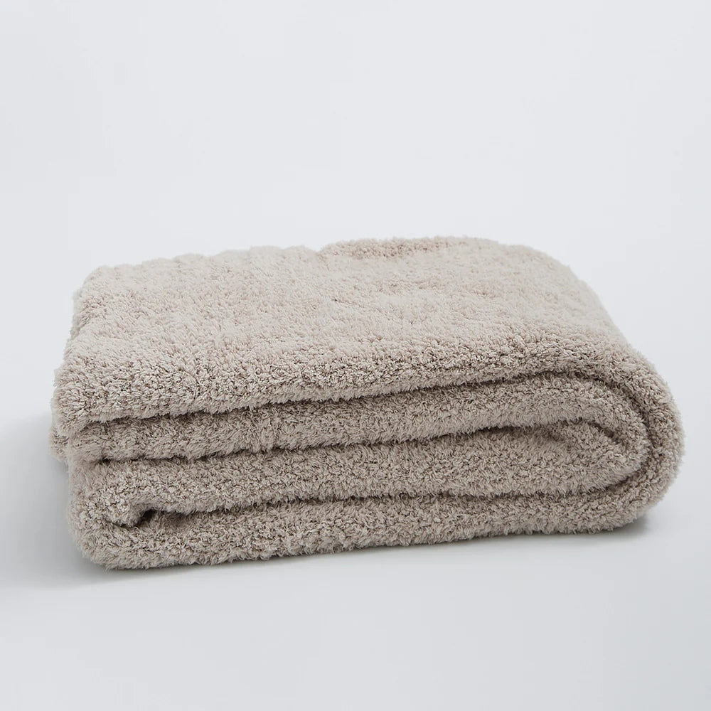 Microfiber Knit Throw Blanket – Solid Color Cozy Layer for Couch, Bed & Chair | Thomler
