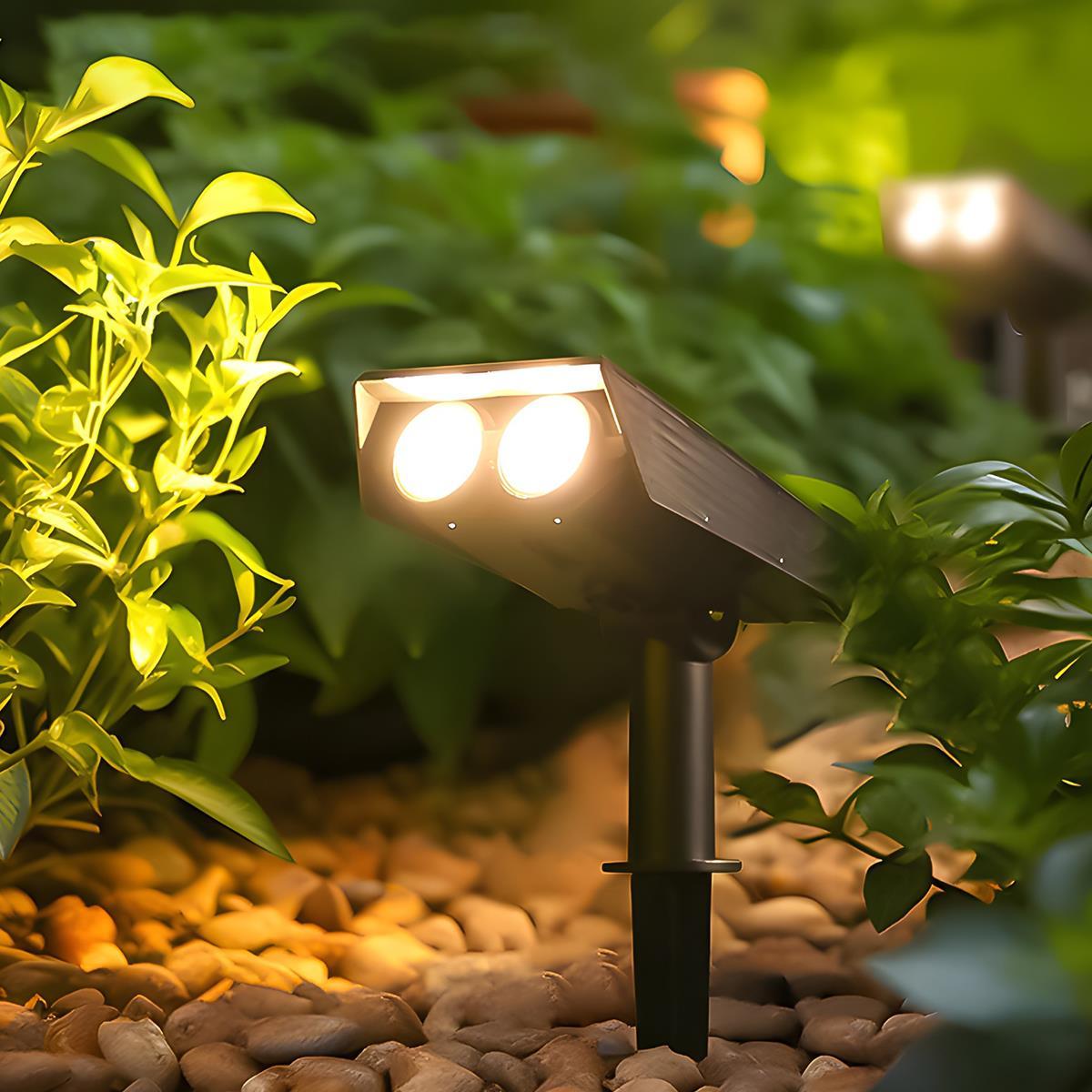 Adjustable Solar Spotlight for Garden | Zoom Beam Outdoor LED Light for Landscaping & Pathways | Warm White 3000K Wireless Solar Powered | Thomler