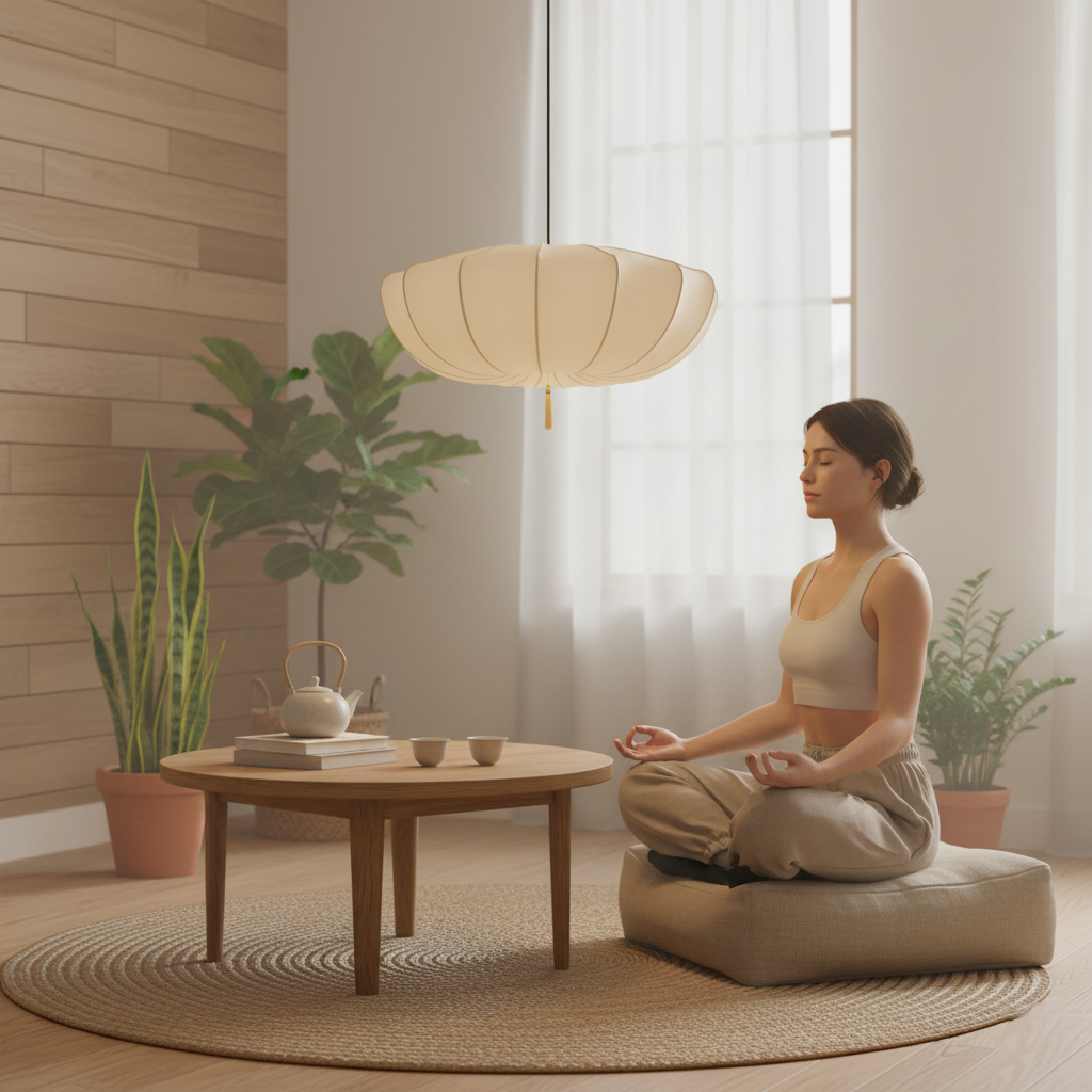 Pendant Light Fabric 15.7 in 6.3 in White Living Room Bedroom Dining Area Hanging Ceiling Lamp | Thomler