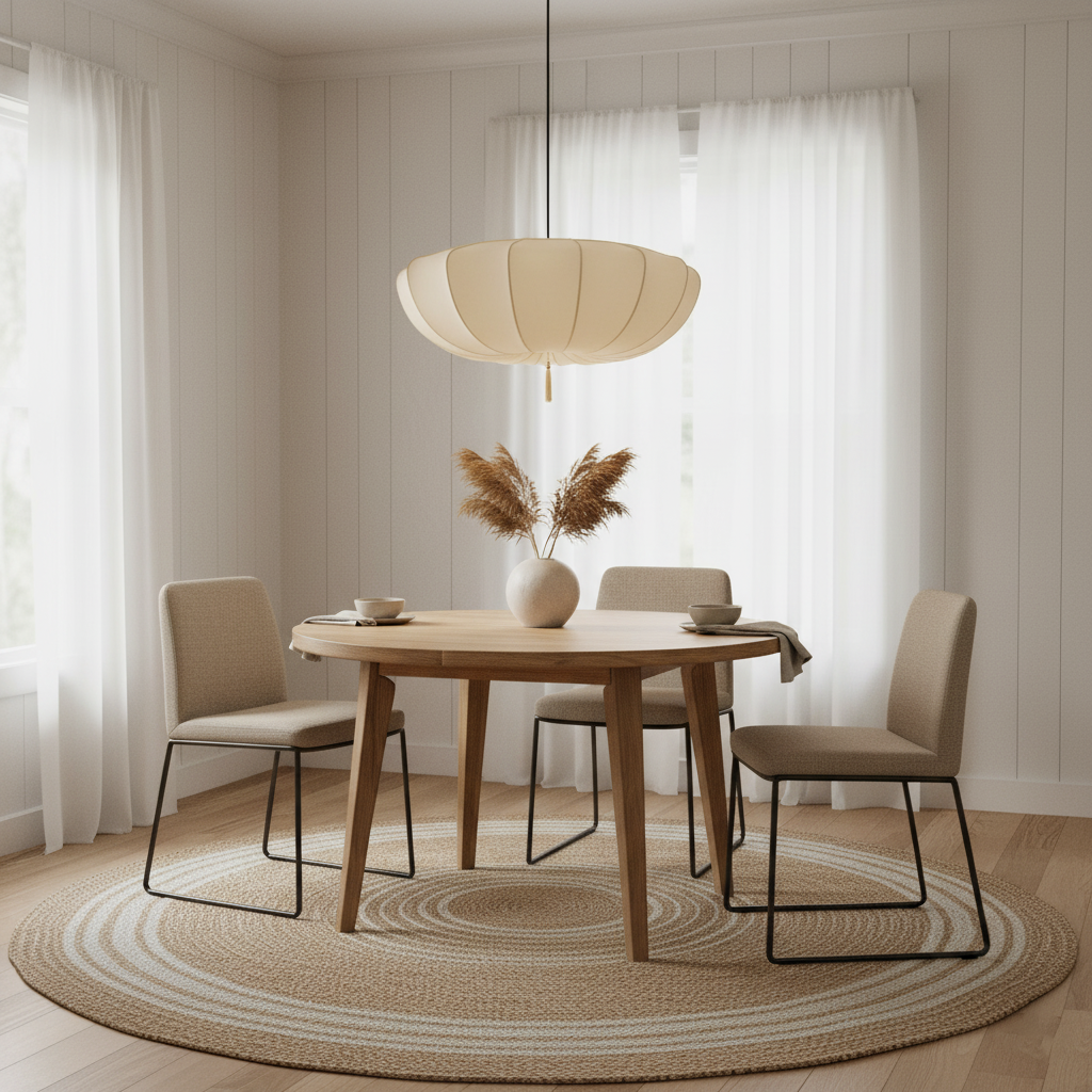 Pendant Light Fabric 15.7 in 6.3 in White Living Room Bedroom Dining Area Hanging Ceiling Lamp | Thomler