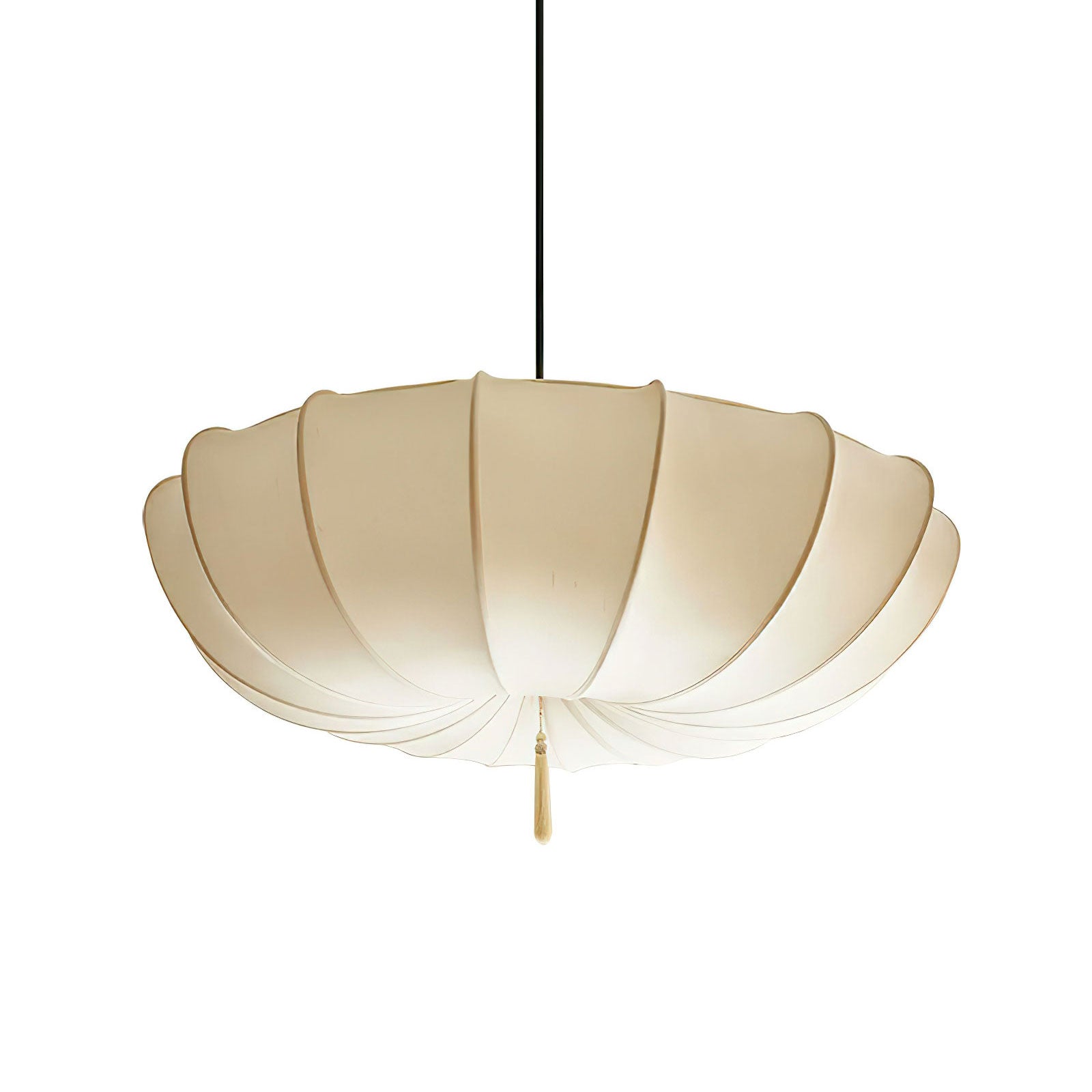 Pendant Light Fabric 15.7 in 6.3 in White Living Room Bedroom Dining Area Hanging Ceiling Lamp | Thomler